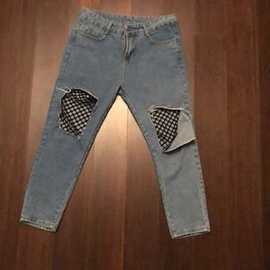 Fish net jeans